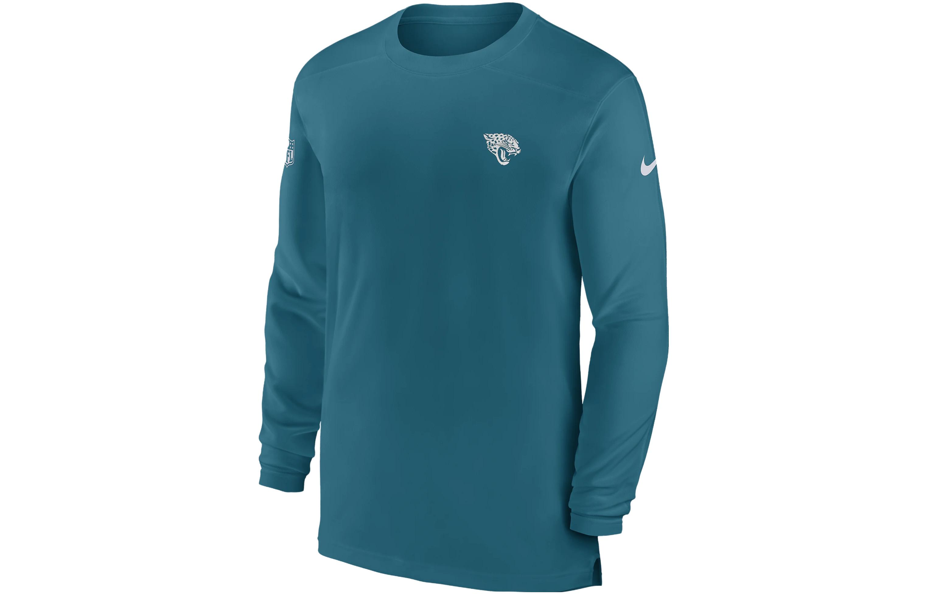 Nike Dri-FIT Sideline Coach NFL Jacksonville Jaguars Logo Crew Sweatshirt Blue 00M245W9N-0BK