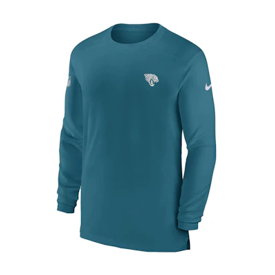 Nike Dri-FIT Sideline Coach NFL Jacksonville Jaguars Logo Crew Sweatshirt Blue 00M245W9N-0BK