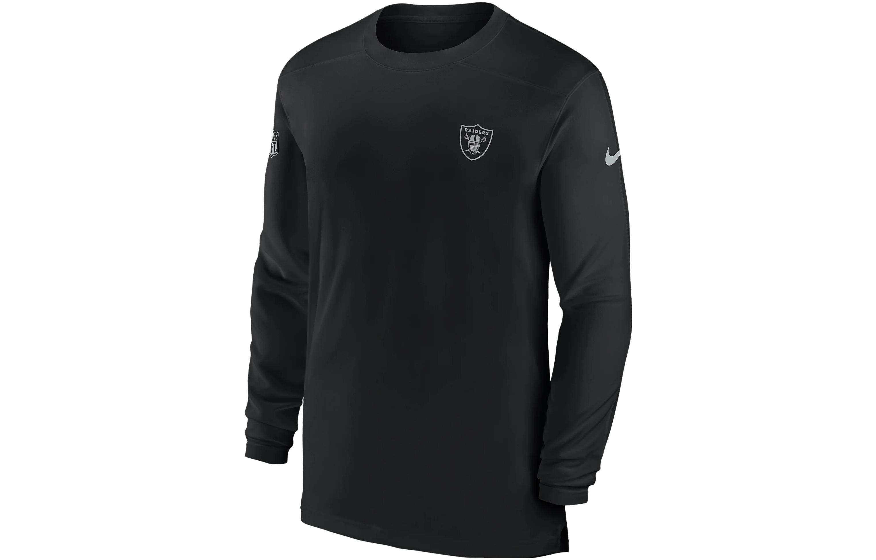 Nike Dri-FIT Sideline Coach NFL Las Vegas Raiders Logo Crew Sweatshirt Black Men 00M200A8D-0BK
