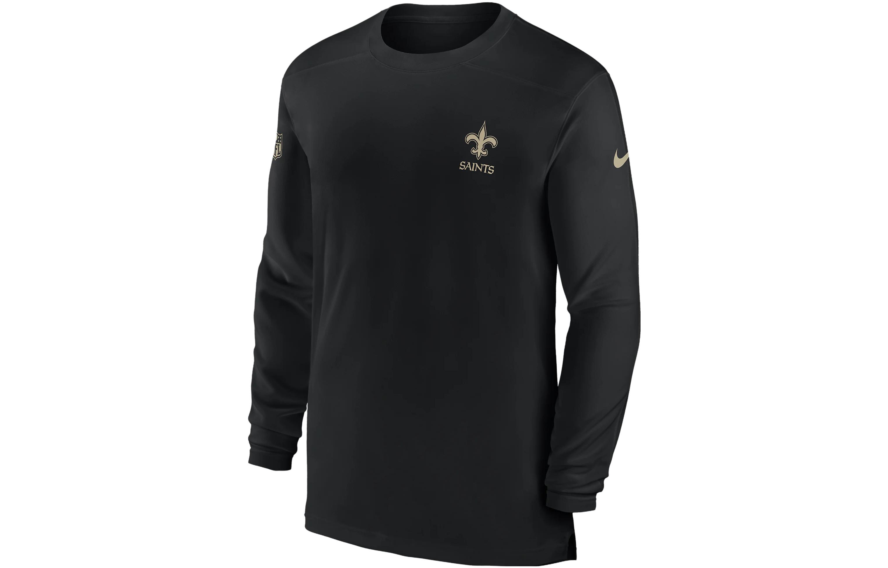 Nike Dri-FIT Sideline Coach NFL New Orleans Saints Logo Print Sweatshirt Black 00M200A7W-0BK