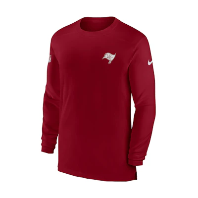 Nike Dri-FIT Sideline Coach NFL Tampa Bay Buccaneers Skull Logo Crewneck Red 00M26DL8B-0BK