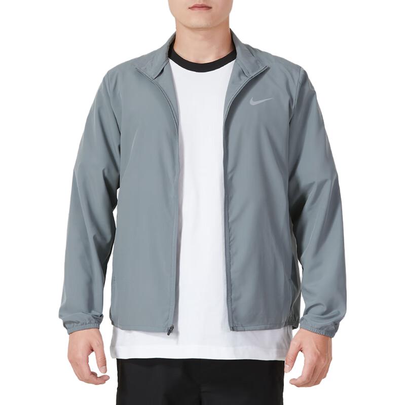 Lookbook Nike Dri-Fit Smoke Grey Logo Windproof Lightweight Sports Jacket FB7500-084