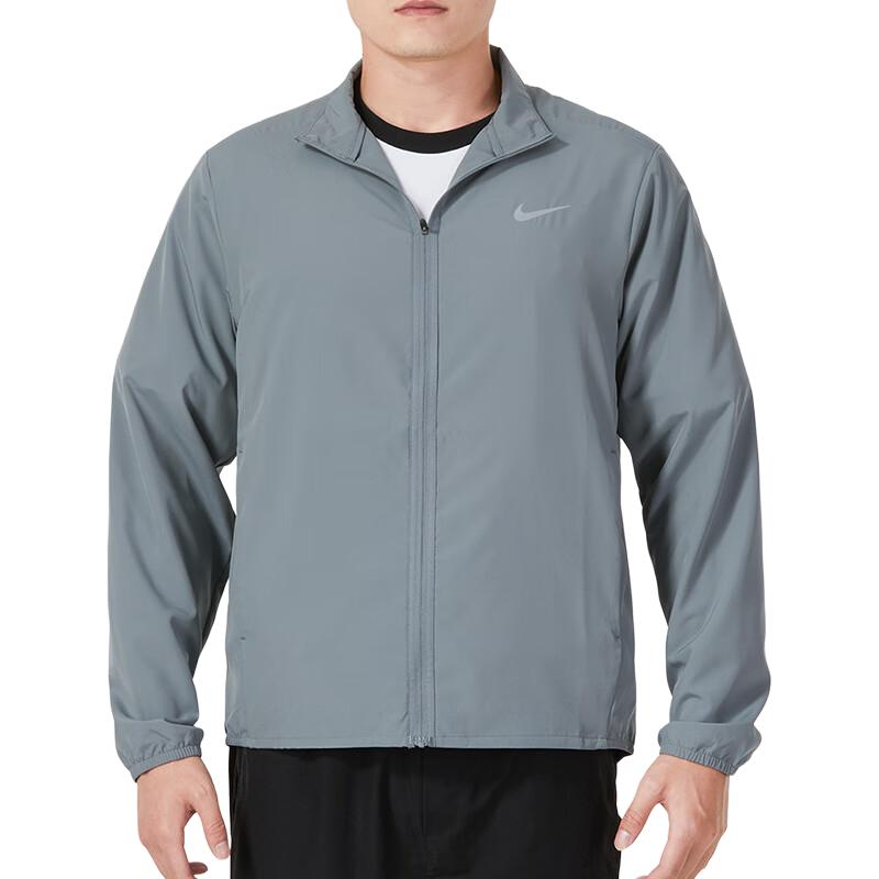Details for Nike Dri-Fit Smoke Grey Logo Windproof Lightweight Sports Jacket FB7500-084