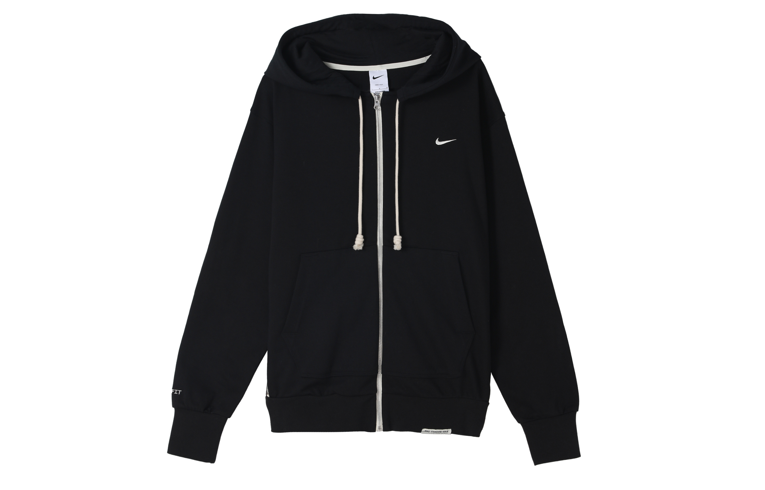 Nike Dri-Fit Solid Logo Zip Hoodie Jacket Black Running Fitness DQ5817-010
