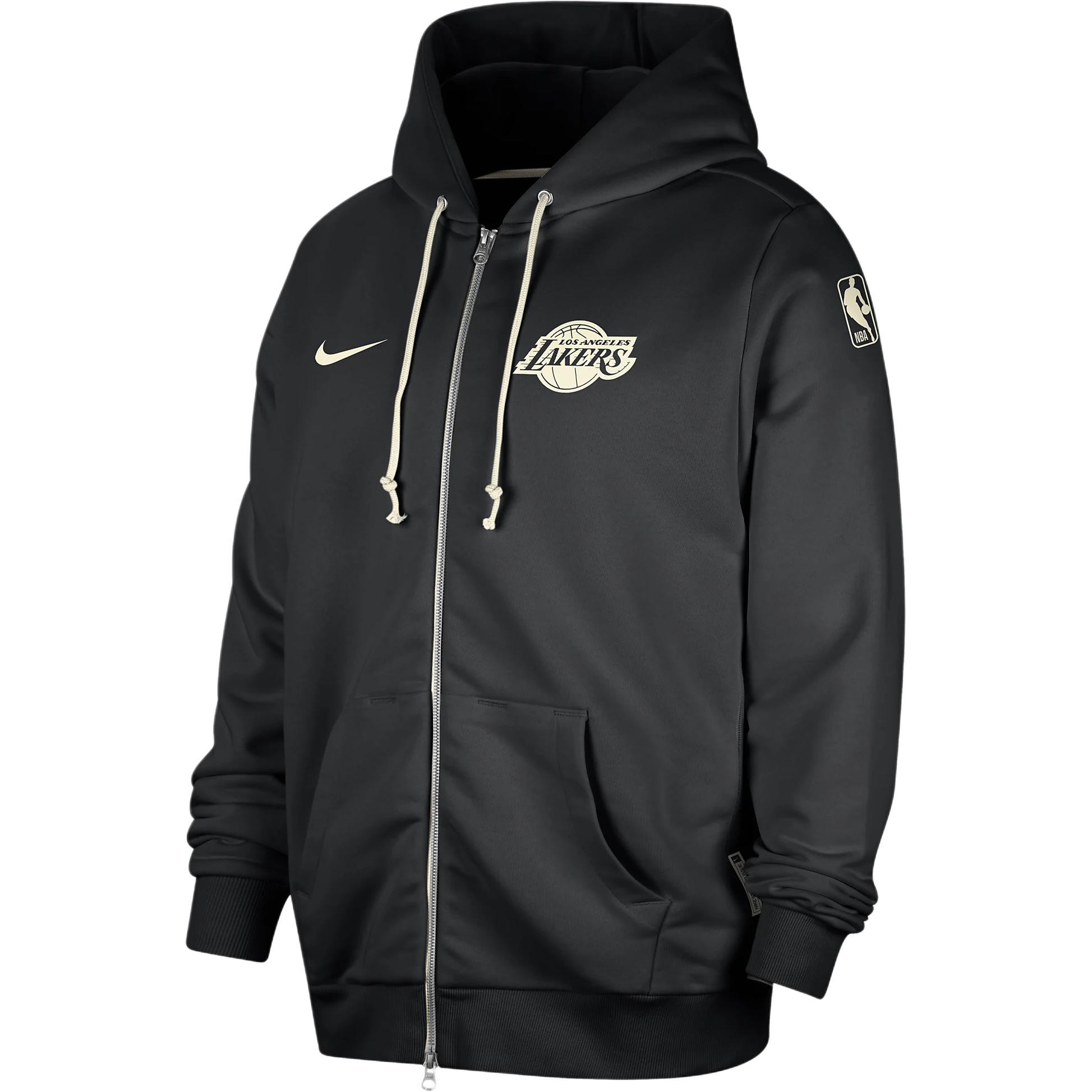 Nike Dri-FIT Standard Issue Los Angeles Lakers Black Full-Zip Hoodie Men FQ3408-010