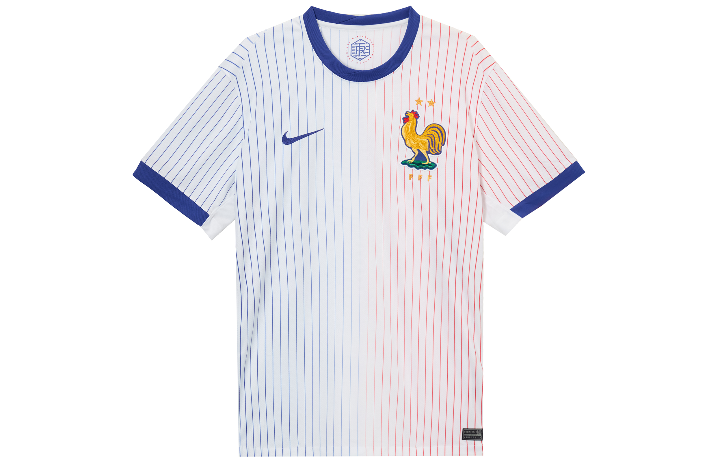 Nike Dri-Fit Striped Crewneck Logo Print Short-Sleeve Soccer Jersey Blue Men FJ4273-100