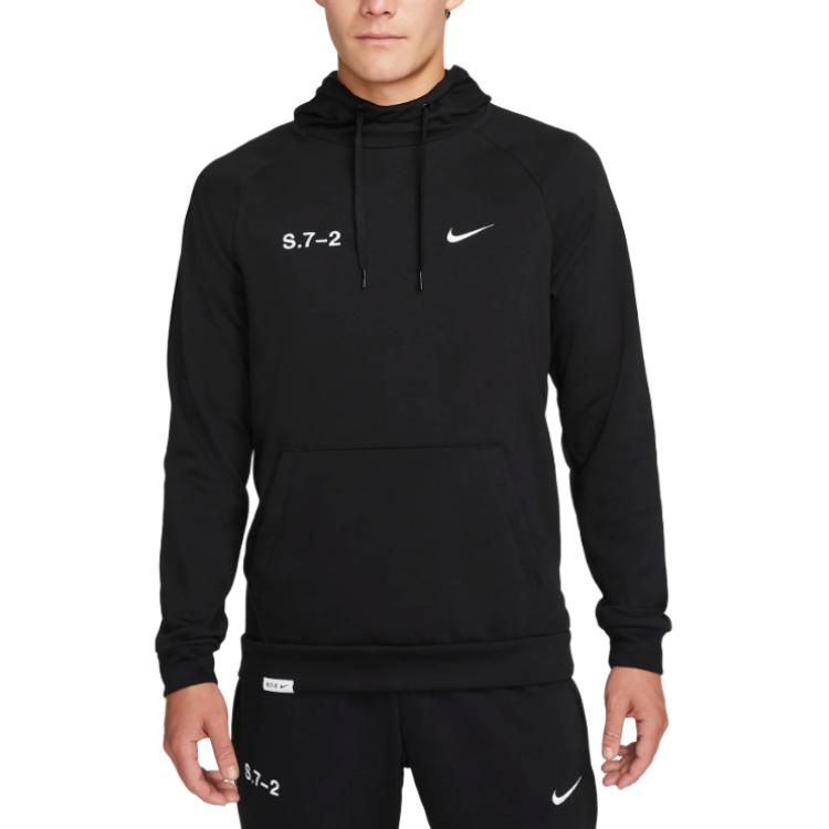 Nike Dri-FIT Studio '72 Black Pullover Hoodie with Back Logo Print FB8611-010
