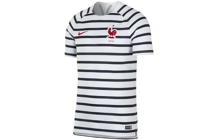 Nike Dri-Fit White Colorblock Striped Raglan Football Jersey. 893359