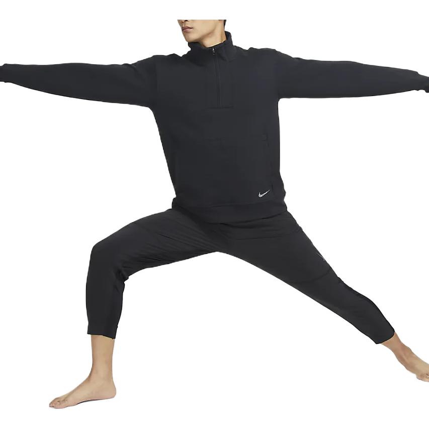 Shop Nike Dri-Fit 瑜伽修復黑色半拉鍊套頭運動衫 DQ6698-010