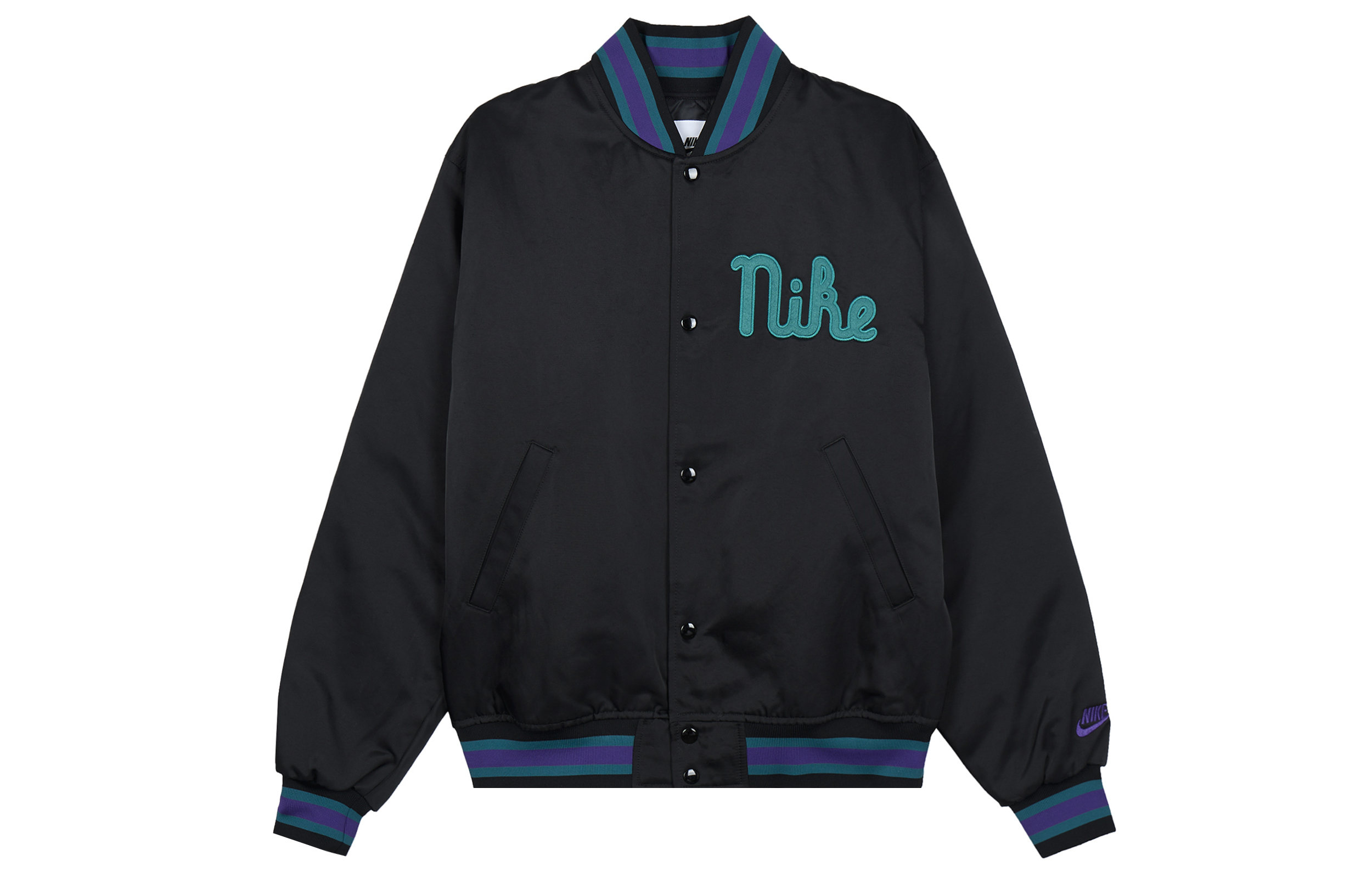 Nike Dugout Loose Fit Baseball Jacket with Embroidered Lettering FQ7970-010