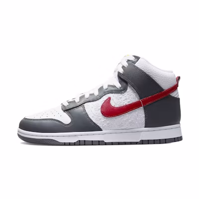 Nike Dunk High 'Embossed Basketball Grey Red'