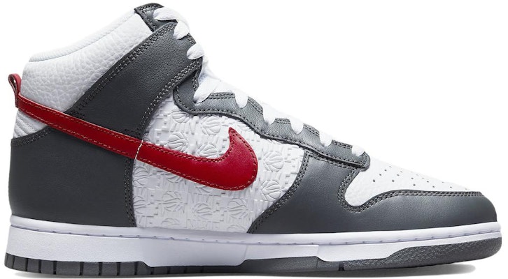 Nike Dunk High 'Embossed Basketball Grey Red' FD0668-001 Order Nike Dunk High 'Embossed Basketball Grey Red' FD0668-001