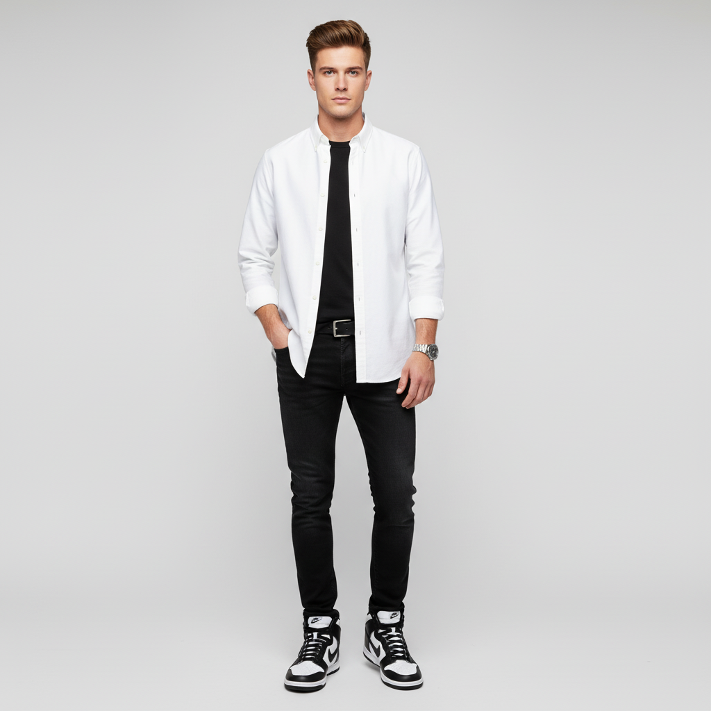 Lookbook 耐克Dunk高帮篮球鞋'白黑配色' DD1399-105