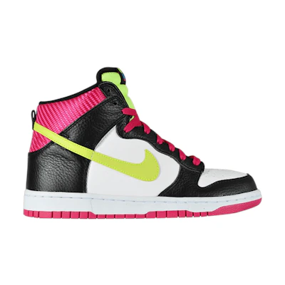 Nike Dunk High 'White/Black/Fireberry/Volt'