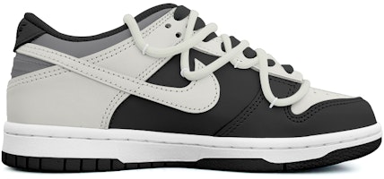 【定製球鞋】Nike Dunk Low 英倫格調 黑灰 潮流 百搭 解構鞋帶 經典休閒 防滑耐磨 低幫 板鞋 GS 淺灰色 Order 【定製球鞋】Nike Dunk Low 英倫格調 黑灰 潮流 百搭 解構鞋帶 經典休閒 防滑耐磨 低幫 板鞋 GS 淺灰色