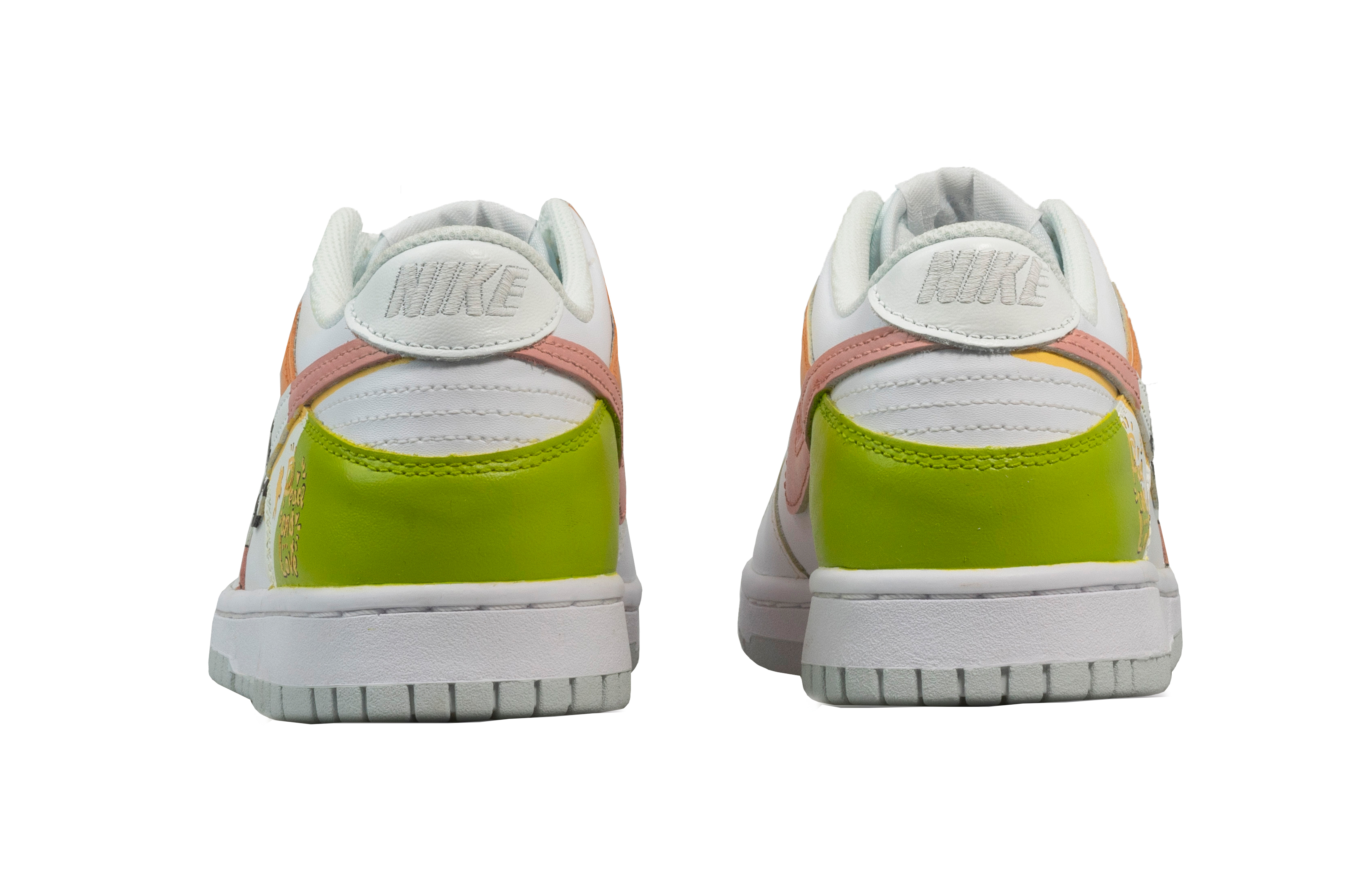 Shop 【定制球鞋】 Nike Dunk Low 童年拼圖 學院風 可愛童趣 個性時尚 小眾潮流 防滑耐磨 低幫 板鞋 GS 白綠黃