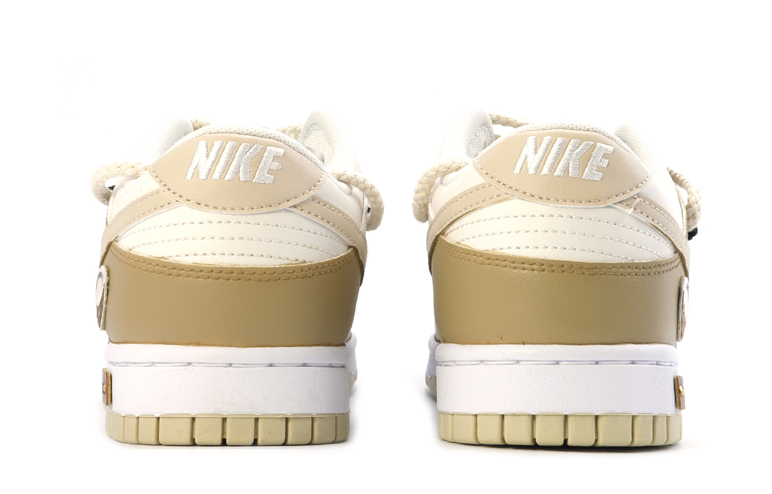 Shop 【定制球鞋】Nike Dunk Low 椰椰奶茶 雙鞋帶解構 復古簡約 清新 校園 活力 防滑 低幫 板鞋 男款 淺卡其色