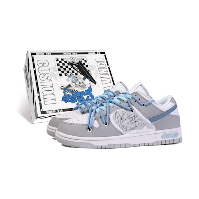 Nike Dunk Low 'Da Vinci Custom Blue and White'