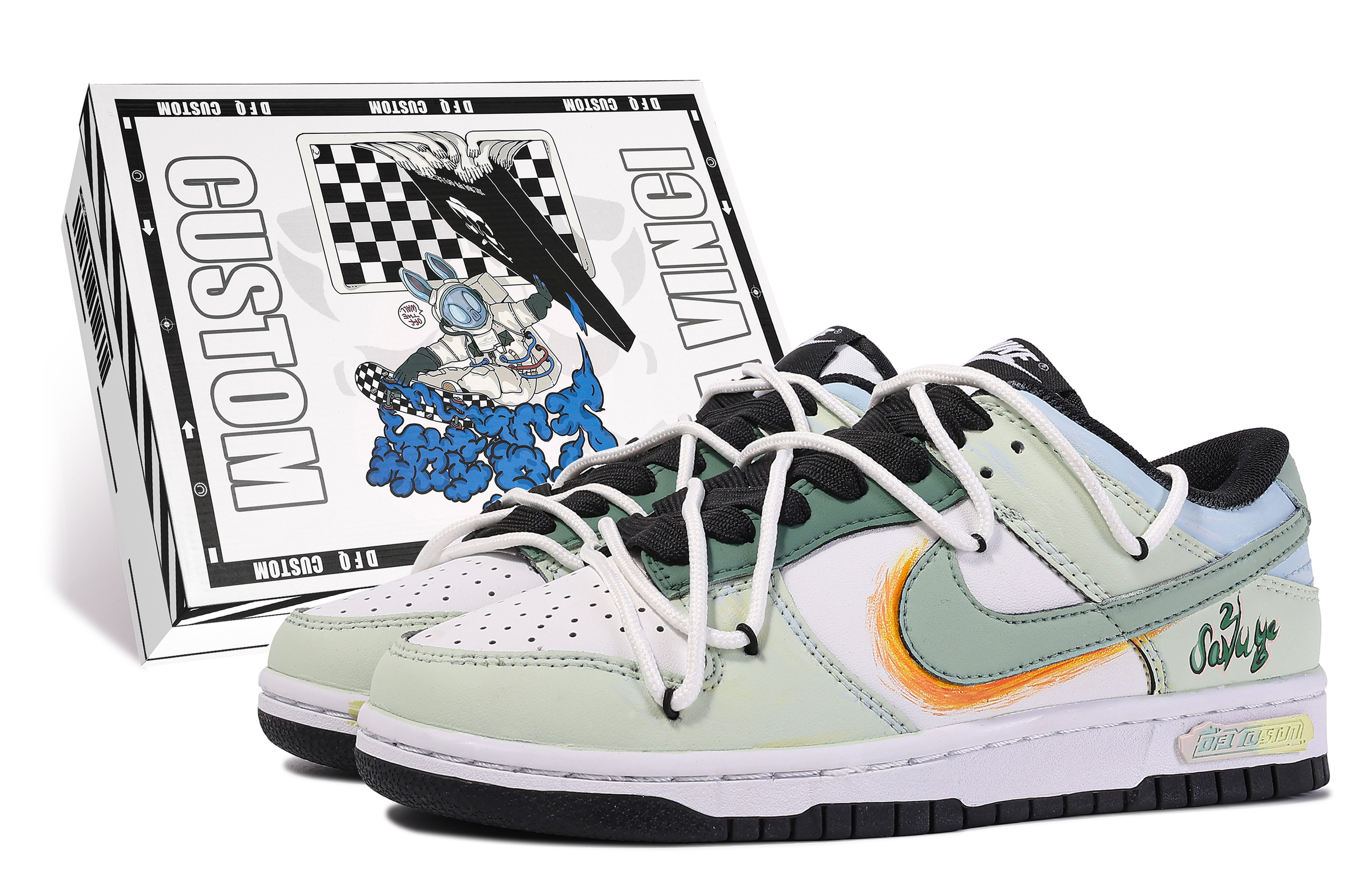 Nike Dunk Low 'Da Vinci Savage Green White'