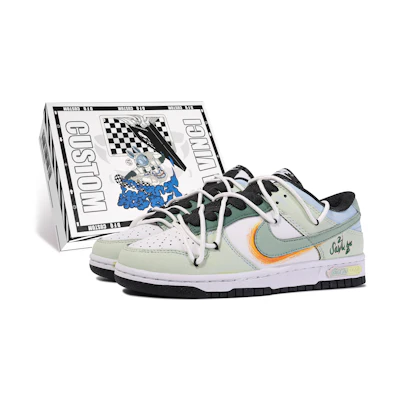 Nike Dunk Low 'Da Vinci Savage Green White'