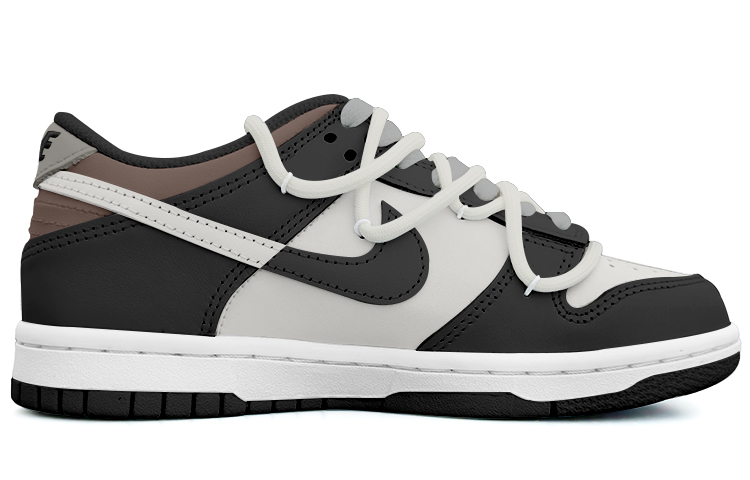 Order 【訂製球鞋】 Nike Dunk Low 雅痞之風 黑灰棕 百搭 解構鞋帶 潮流復古 防滑耐磨 低幫 板鞋 男款