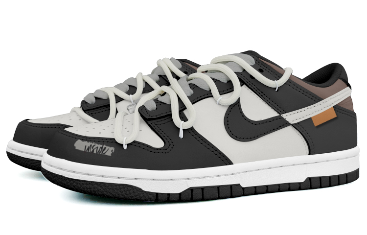 Lookbook 【訂製球鞋】 Nike Dunk Low 雅痞之風 黑灰棕 百搭 解構鞋帶 潮流復古 防滑耐磨 低幫 板鞋 男款