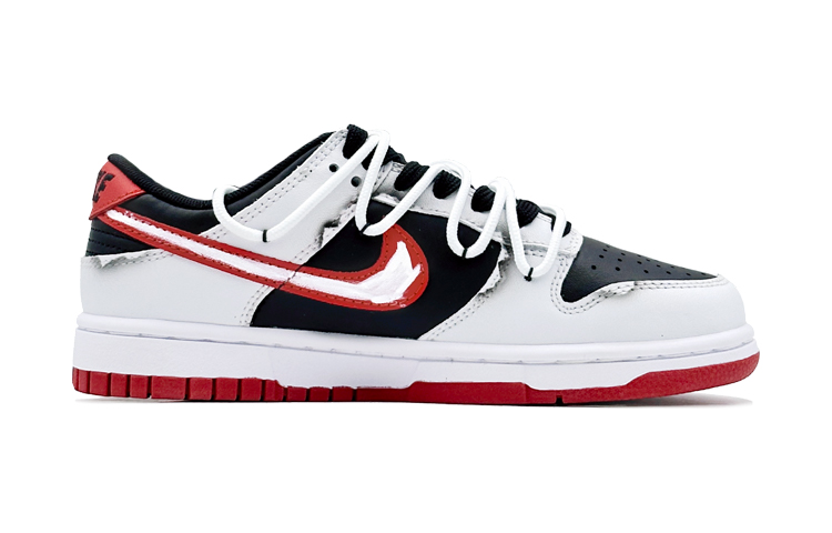 Nike Dunk Low 'Deconstructed Graffiti High Street - Black Red' 圖 3