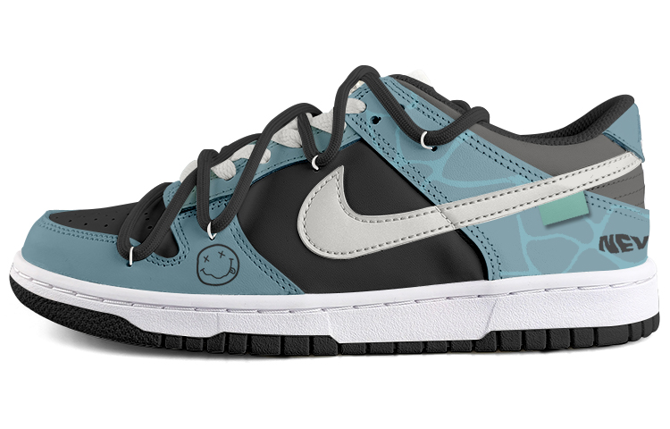 Buy 【定製球鞋】Nike Dunk Low 深海秘境 藍黑 復古 百搭 解構鞋帶 經典休閒 防滑耐磨 低幫 板鞋 GS