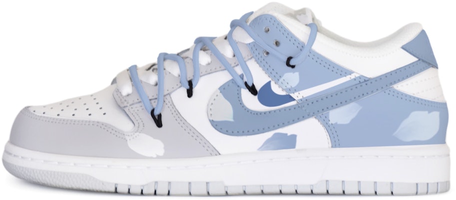 【定製球鞋】Nike Dunk Low 落花 解構風 手繪塗鴉 防滑耐磨 低幫 板鞋 男款 白藍 Buy 【定製球鞋】Nike Dunk Low 落花 解構風 手繪塗鴉 防滑耐磨 低幫 板鞋 男款 白藍
