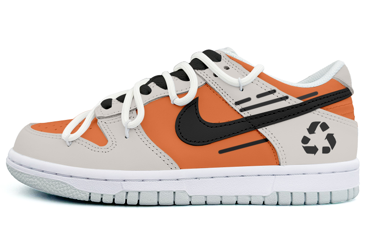 Buy 【客製化球鞋】 Nike Dunk Low 可回收 灰橙色 撞色 環保 圖標 潮流 解構鞋帶 防滑減震耐磨 低幫 板鞋