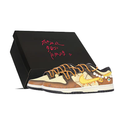 Nike Dunk Low 'Halloween Pumpkin Gradient Skull Bat Gothic Spider Web Deconstructed Vintage'