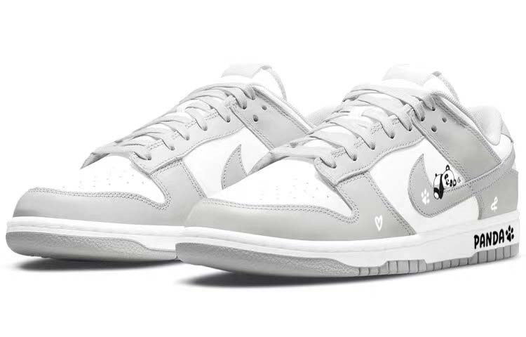 Lookbook 【訂製球鞋】 Nike Dunk Low 中式國風 慵懶大熊貓 復古 防滑減震 低幫 板鞋 男款 灰白