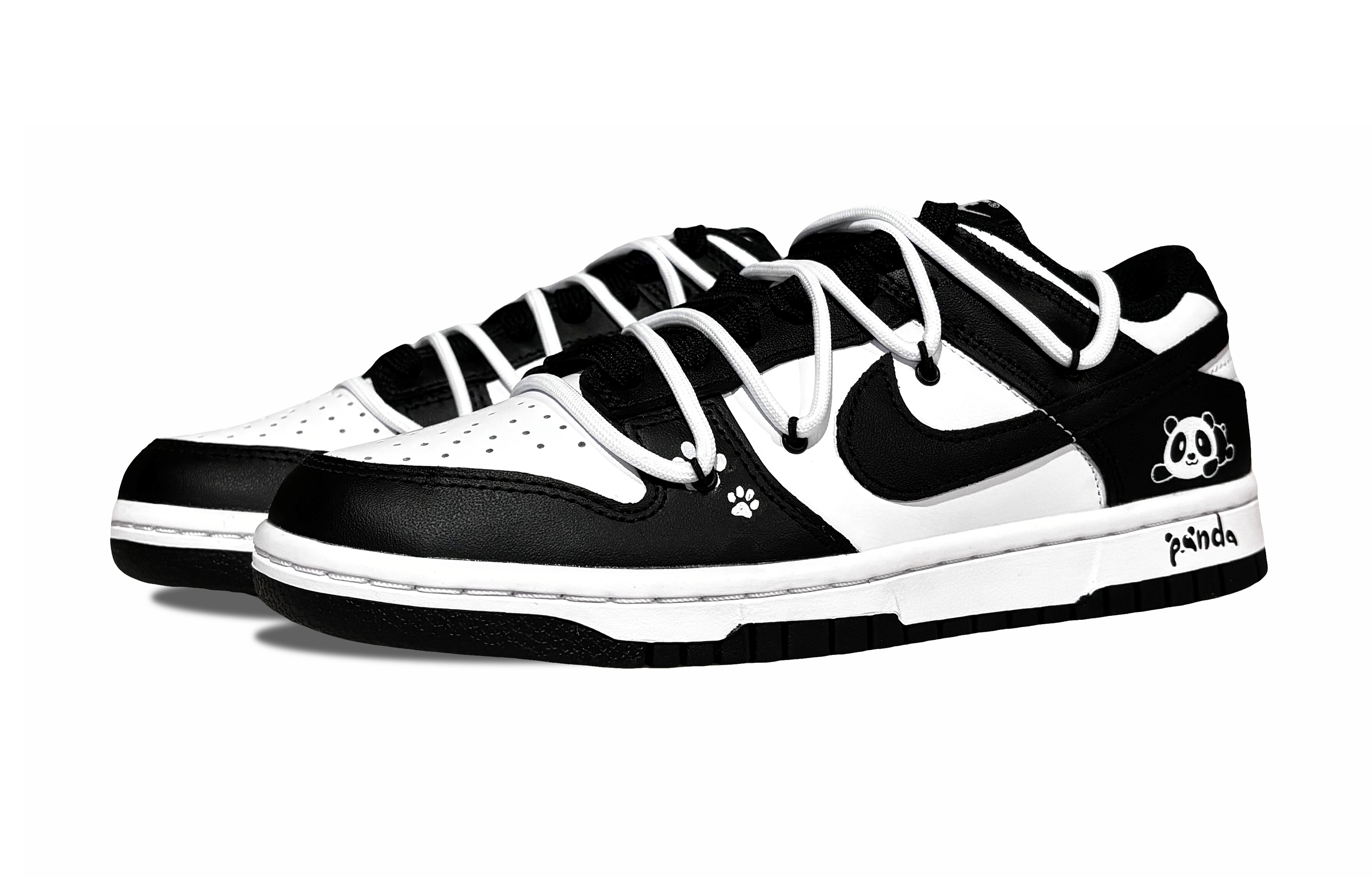 Lookbook Nike Dunk Low 'Panda Deconstructed Shoelace Graffiti' Sepatu DD1391-100-486456