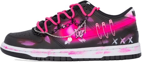 【定製球鞋】Nike Dunk Low 迷幻蝴蝶 少女感 螢光 漸變 做舊 塗鴉 百搭 禮盒 低幫 板鞋 GS 黑粉 Order 【定製球鞋】Nike Dunk Low 迷幻蝴蝶 少女感 螢光 漸變 做舊 塗鴉 百搭 禮盒 低幫 板鞋 GS 黑粉