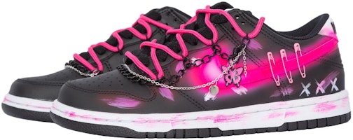 【定製球鞋】Nike Dunk Low 迷幻蝴蝶 少女感 螢光 漸變 做舊 塗鴉 百搭 禮盒 低幫 板鞋 GS 黑粉 Shop 【定製球鞋】Nike Dunk Low 迷幻蝴蝶 少女感 螢光 漸變 做舊 塗鴉 百搭 禮盒 低幫 板鞋 GS 黑粉