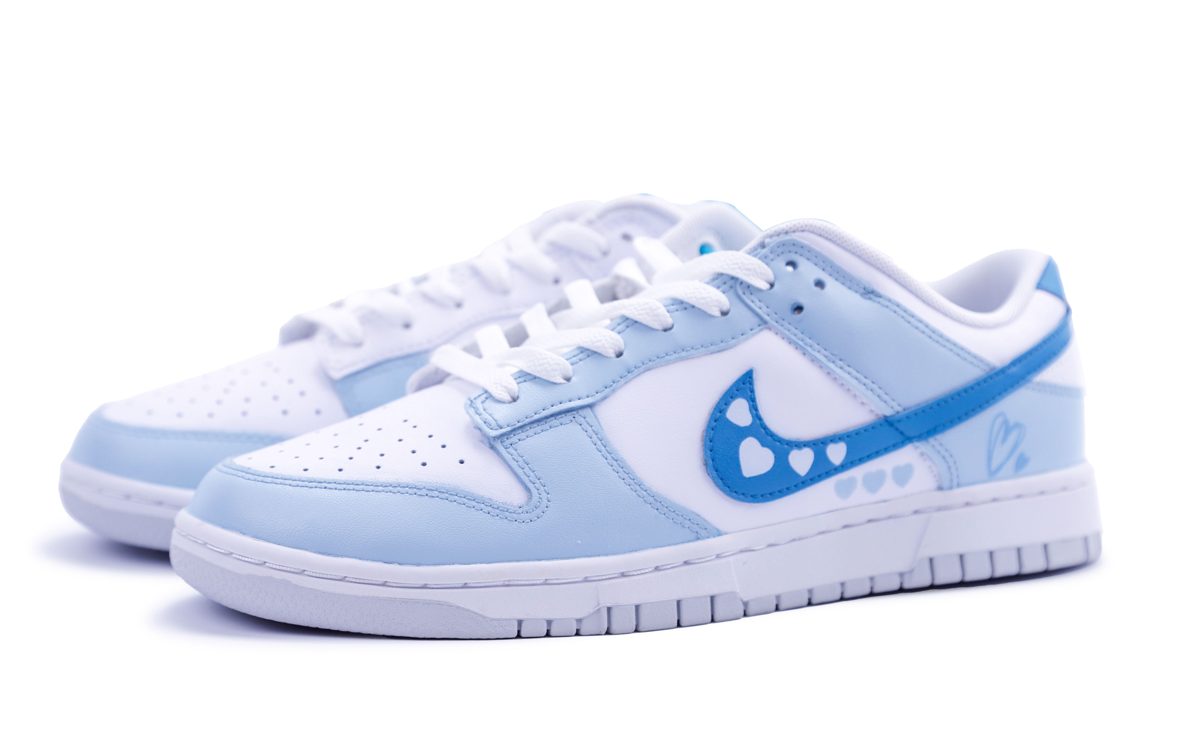 Lookbook 【定製球鞋】 Nike Dunk Low Pure Platinum 藍色蜜語 夢幻 少女 情侶 防滑減震耐磨 低筒 板鞋 男款 白藍