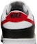 Sizing Nike Dunk Low 'Panda con Swoosh Rojo' FB3354-001