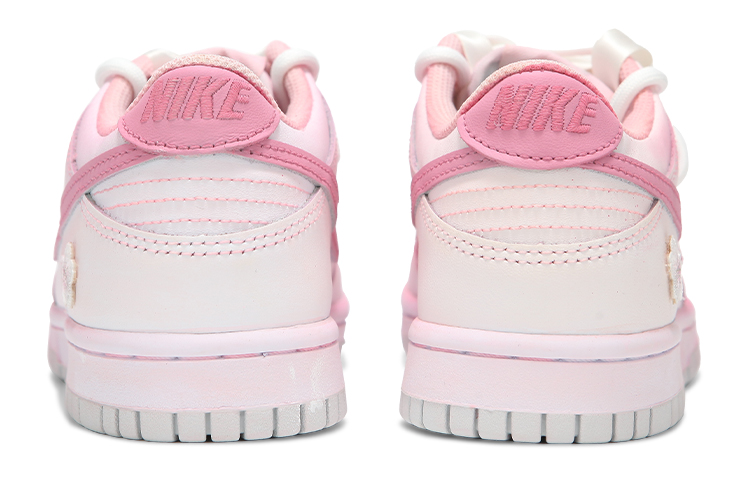 Shop 【定制球鞋】 Nike Dunk Low 火心 櫻花樹下 浪漫漸變 絲綢 綁帶 復古 防滑 低幫 板鞋 男款 櫻花粉