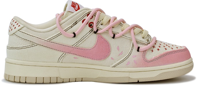 【定製球鞋】 Nike Dunk Low 櫻花樹 復古 漸變 刺子繡 高街風 防滑 低筒 板鞋 男款 米黃色 Order 【定製球鞋】 Nike Dunk Low 櫻花樹 復古 漸變 刺子繡 高街風 防滑 低筒 板鞋 男款 米黃色