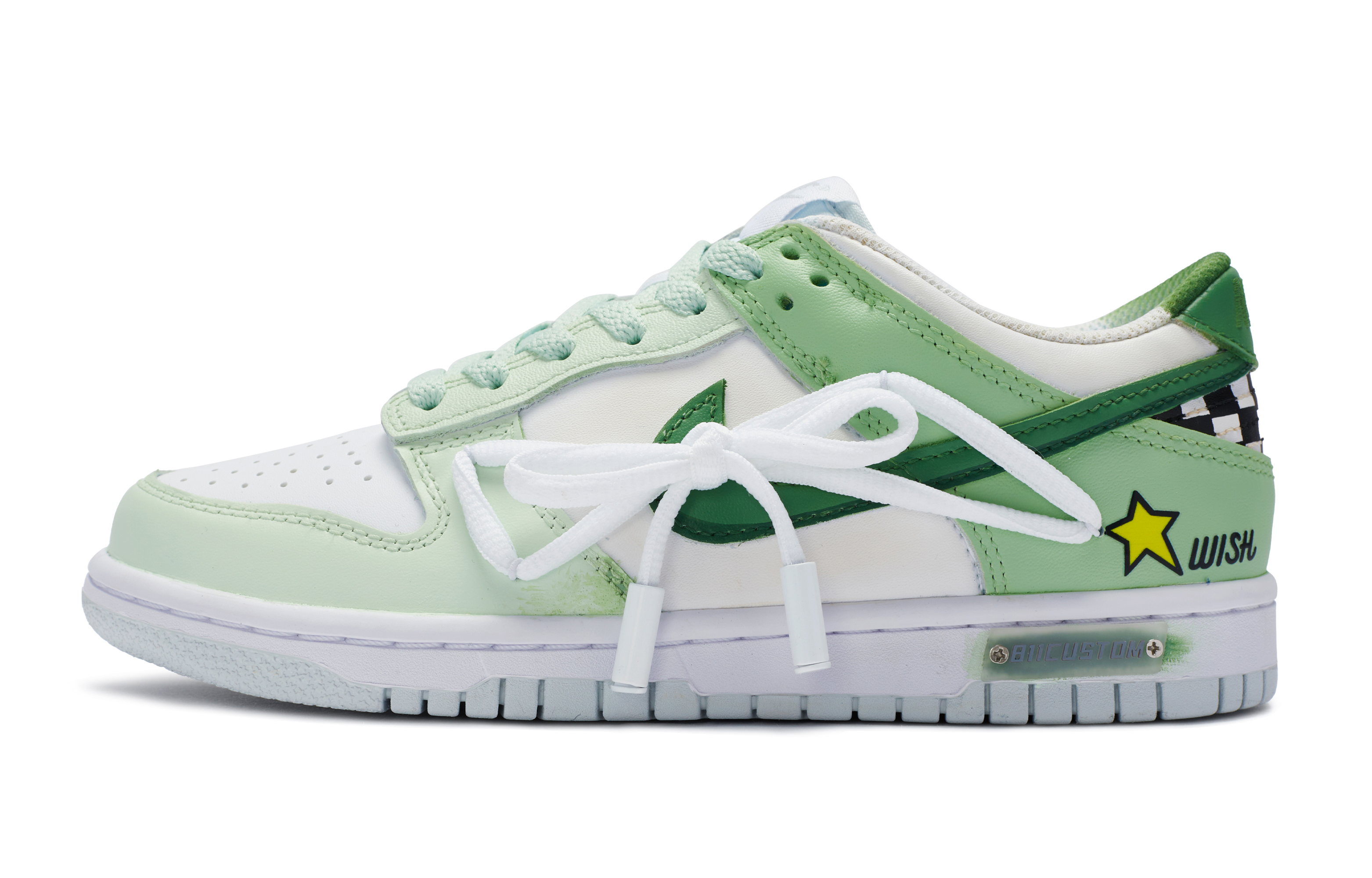 Buy Nike Dunk Low 'Star Politics dengan Aksesori Bow Putih Hijau' DH9765-102-453301