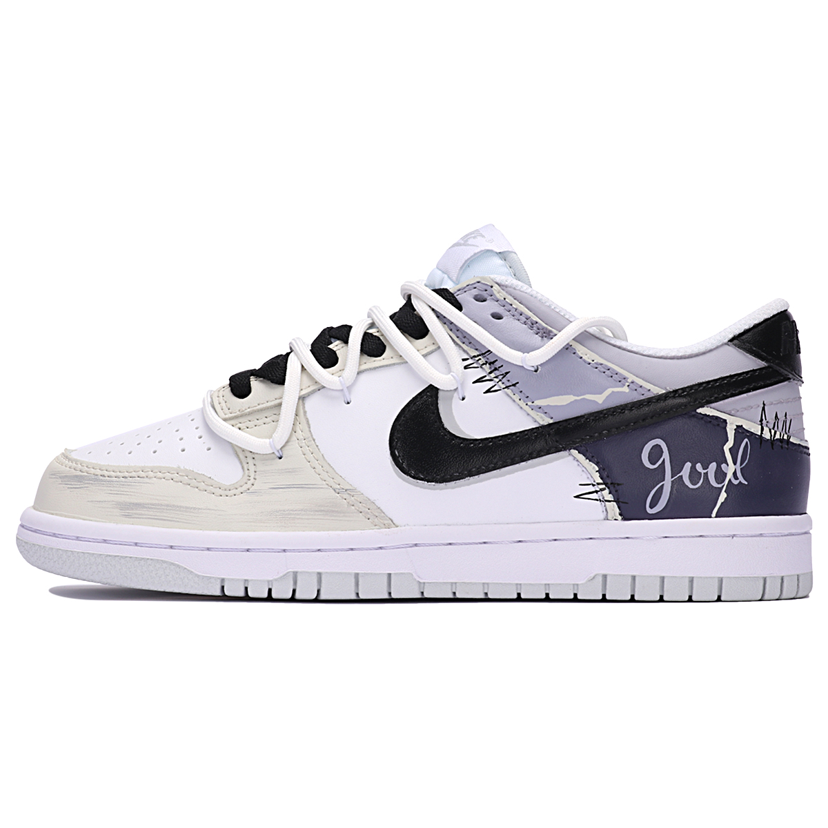 Buy 耐克Dunk Low“涂鸦风格缝线 - 白紫” DH9765-102-466281