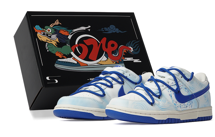 Buy 【定製球鞋】 Nike Dunk Low 皮革 鯨落重生 海洋 vibe風 簡約 小眾百搭 高級 低幫 板鞋 男款 白藍