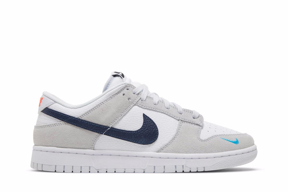 Nike Dunk Low 'White Grey Navy Aqua Mini Swoosh'