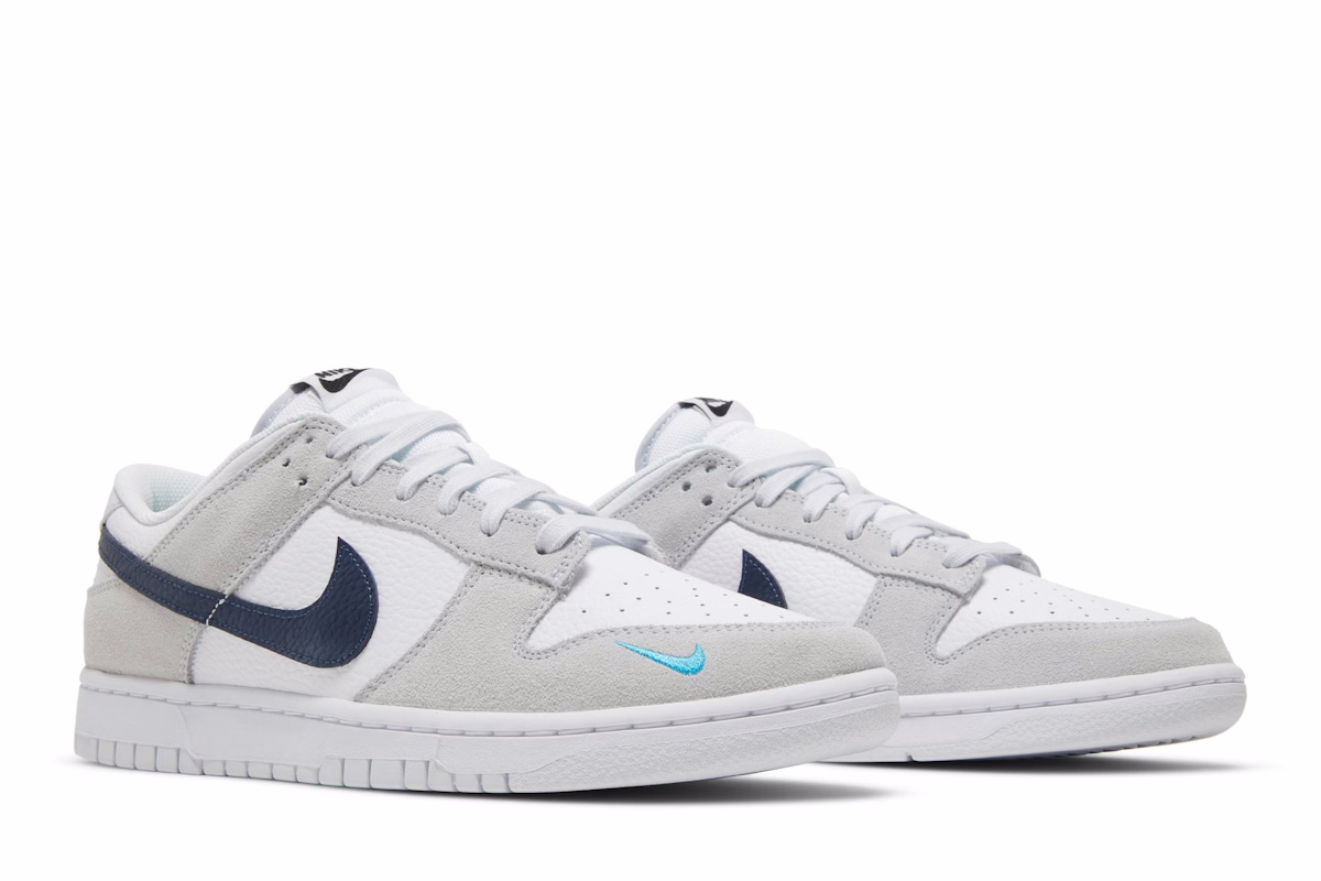 Nike Dunk Low 'White Grey Navy Aqua Mini Swoosh'
