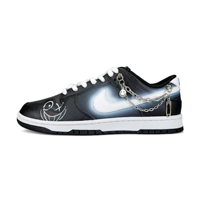Nike Dunk Low Black White 'Graffiti Smile'