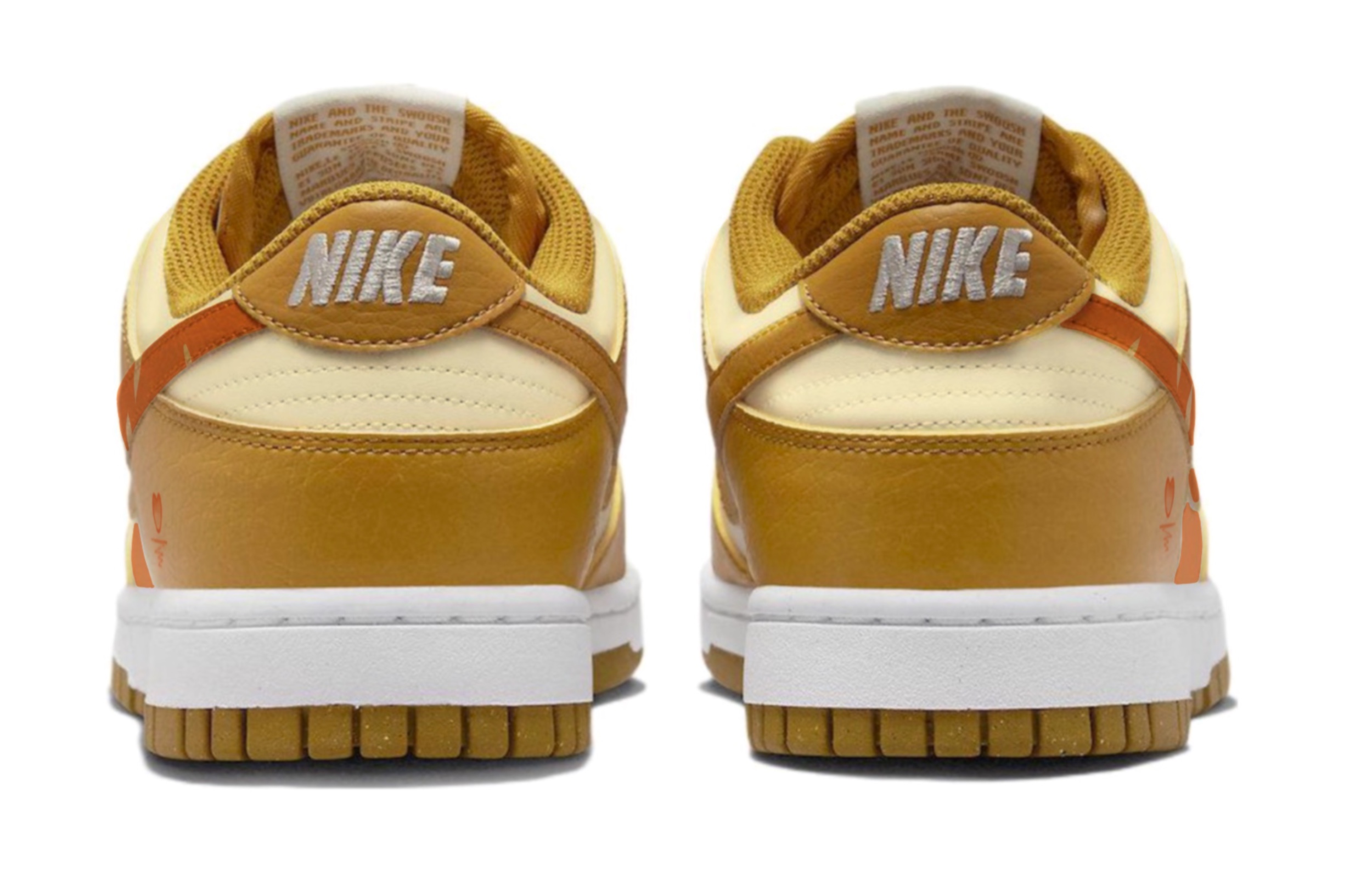 Nike Dunk Low Brown Yellow 'Greedy Rabbit Hand-Painted Graffiti' 圖 5