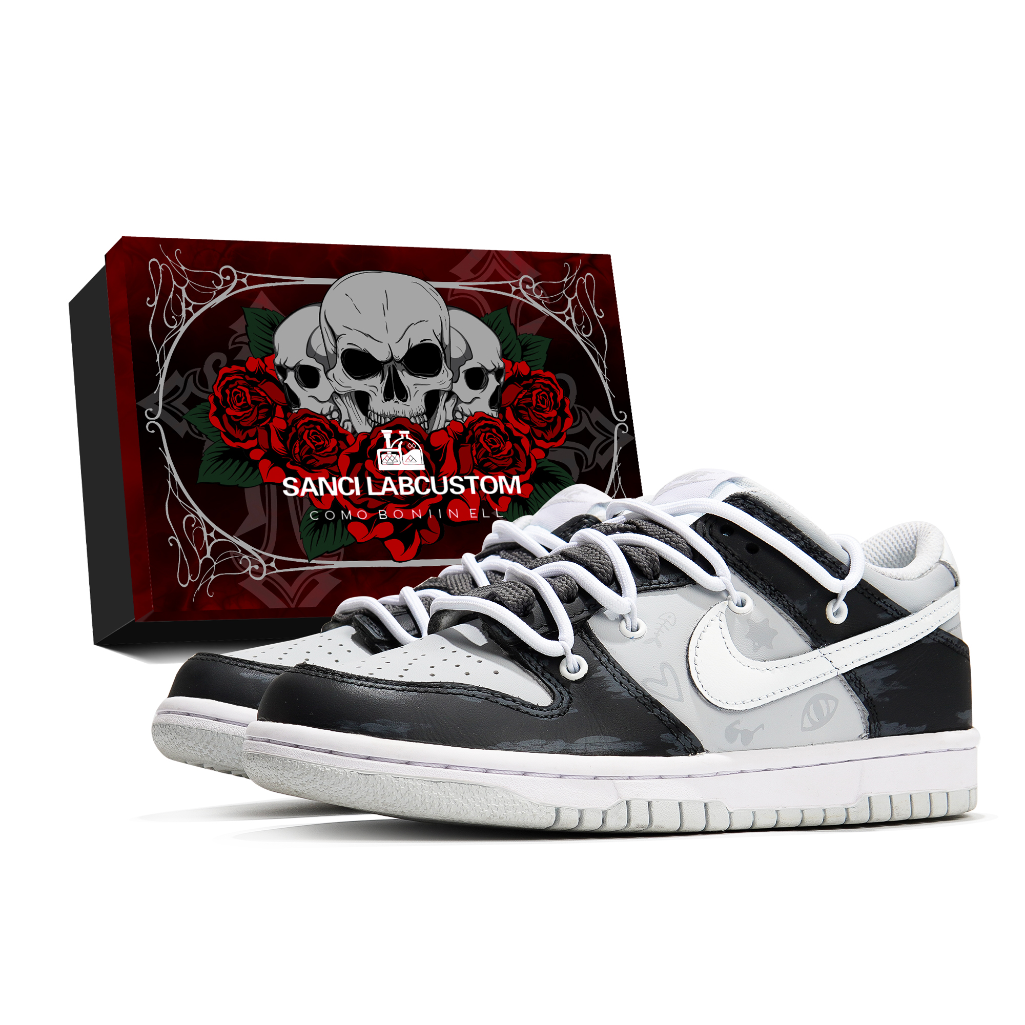 Buy 나이키 덩크 로우 커스텀 '할로윈 그래피티 본즈' (shortened: 나이키 덩크 할로윈 본즈) DH9765-102-485045