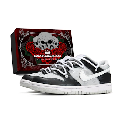 Nike Dunk Low Custom 'Halloween Graffiti Bones'