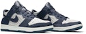Nike Dunk Low Flyknit 'College Navy Platinum' dalam warna Navy & Platinum 917746-400