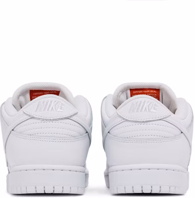 Nike Dunk Low Pro SB 'Triple White' FJ1674-100 Details for Nike Dunk Low Pro SB 'Triple White' FJ1674-100